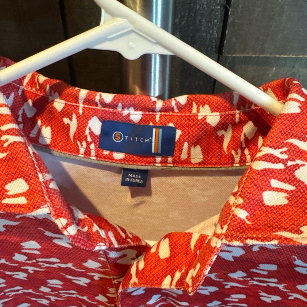 Red and White Men's polo